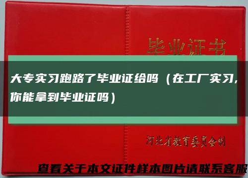 大专实习跑路了毕业证给吗（在工厂实习,你能拿到毕业证吗）缩略图