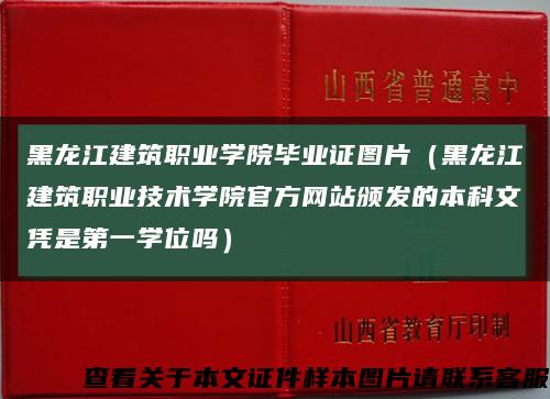 黑龙江建筑职业学院毕业证图片（黑龙江建筑职业技术学院官方网站颁发的本科文凭是第一学位吗）缩略图