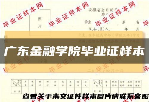 广东金融学院毕业证样本缩略图