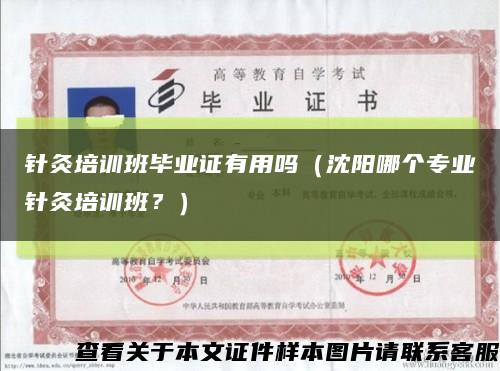 针灸培训班毕业证有用吗（沈阳哪个专业针灸培训班？）缩略图