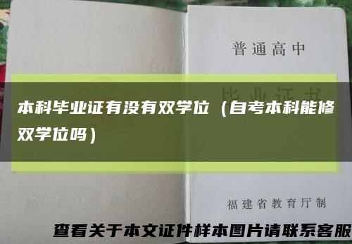 本科毕业证有没有双学位（自考本科能修双学位吗）缩略图