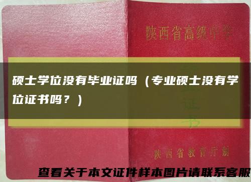 硕士学位没有毕业证吗（专业硕士没有学位证书吗？）缩略图