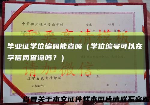 毕业证学位编码能查吗（学位编号可以在学信网查询吗？）缩略图