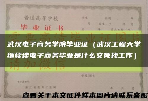 武汉电子商务学院毕业证（武汉工程大学继续读电子商务毕业是什么文凭找工作）缩略图