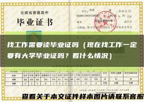 找工作需要读毕业证吗（现在找工作一定要有大学毕业证吗？看什么情况）缩略图