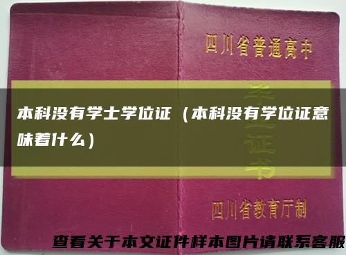 本科没有学士学位证（本科没有学位证意味着什么）缩略图