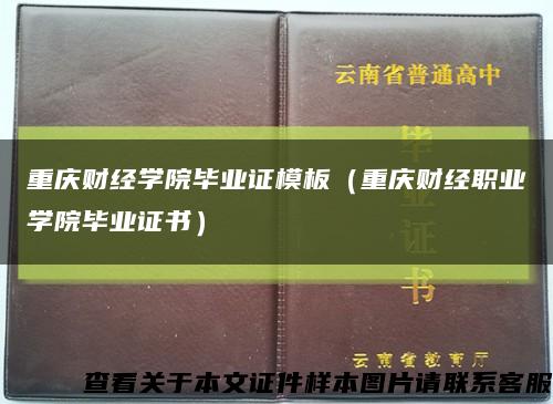 重庆财经学院毕业证模板（重庆财经职业学院毕业证书）缩略图