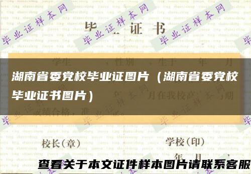 湖南省委党校毕业证图片（湖南省委党校毕业证书图片）缩略图