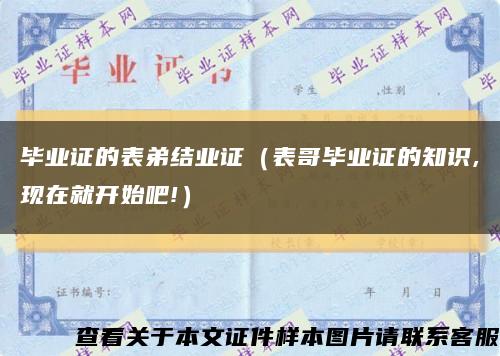 毕业证的表弟结业证（表哥毕业证的知识,现在就开始吧!）缩略图