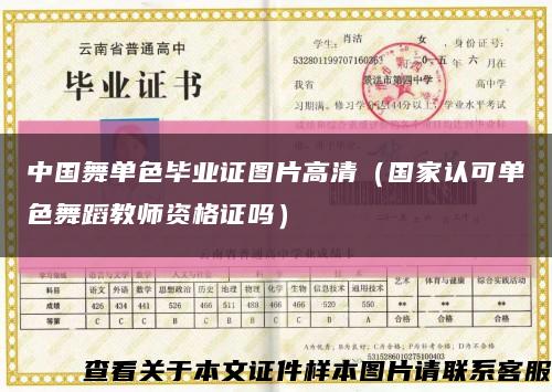 中国舞单色毕业证图片高清（国家认可单色舞蹈教师资格证吗）缩略图