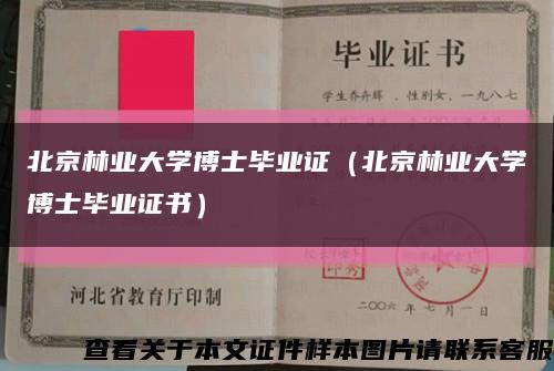 北京林业大学博士毕业证（北京林业大学博士毕业证书）缩略图
