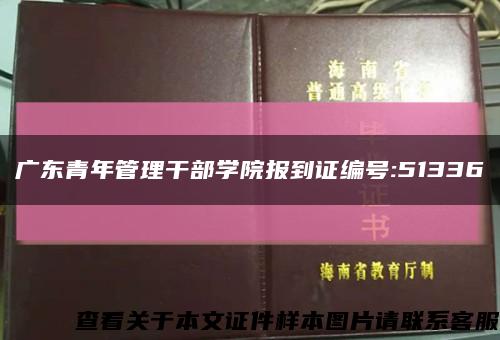 广东青年管理干部学院报到证编号:51336缩略图