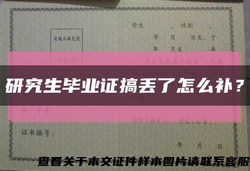 研究生毕业证搞丢了怎么补？缩略图
