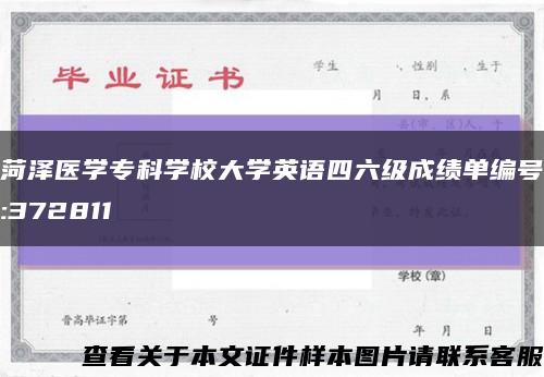 菏泽医学专科学校大学英语四六级成绩单编号:372811缩略图