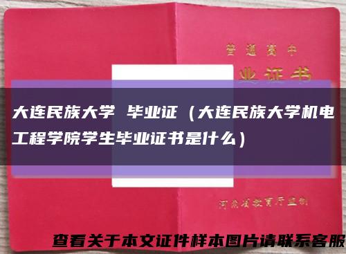 大连民族大学 毕业证（大连民族大学机电工程学院学生毕业证书是什么）缩略图