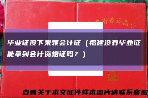 毕业证没下来领会计证（福建没有毕业证能拿到会计资格证吗？）缩略图