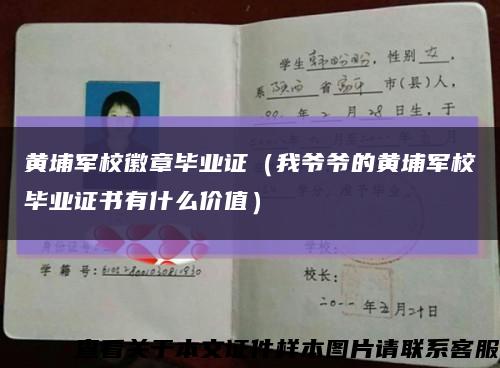 黄埔军校徽章毕业证（我爷爷的黄埔军校毕业证书有什么价值）缩略图