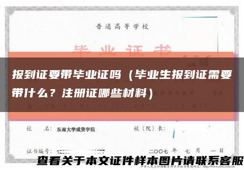 报到证要带毕业证吗（毕业生报到证需要带什么？注册证哪些材料）缩略图