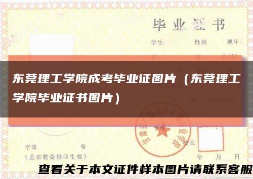 东莞理工学院成考毕业证图片（东莞理工学院毕业证书图片）缩略图