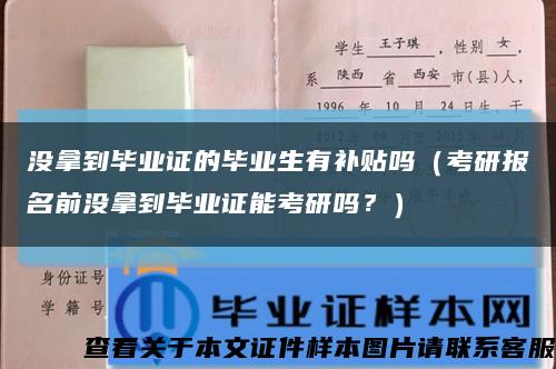 没拿到毕业证的毕业生有补贴吗（考研报名前没拿到毕业证能考研吗？）缩略图