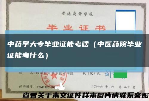 中药学大专毕业证能考啥（中医药院毕业证能考什么）缩略图