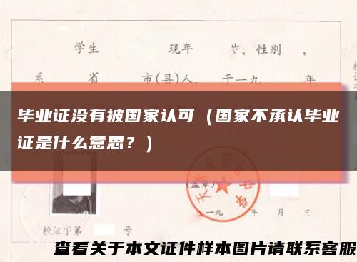 毕业证没有被国家认可（国家不承认毕业证是什么意思？）缩略图