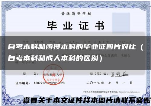 自考本科和函授本科的毕业证图片对比（自考本科和成人本科的区别）缩略图