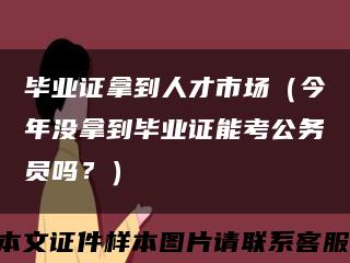 毕业证拿到人才市场（今年没拿到毕业证能考公务员吗？）缩略图