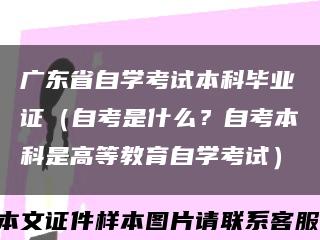 广东省自学考试本科毕业证（自考是什么？自考本科是高等教育自学考试）缩略图