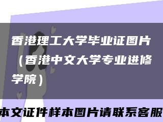 香港理工大学毕业证图片（香港中文大学专业进修学院）缩略图