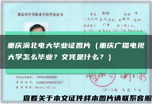 重庆渝北电大毕业证图片（重庆广播电视大学怎么毕业？文凭是什么？）缩略图
