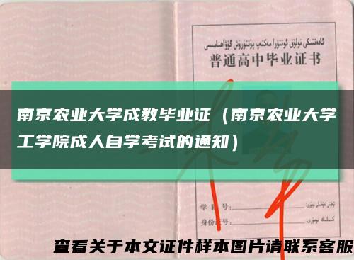 南京农业大学成教毕业证（南京农业大学工学院成人自学考试的通知）缩略图