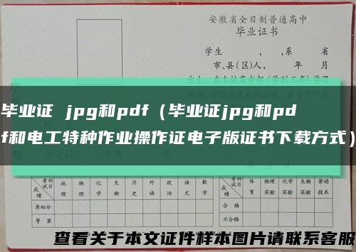 毕业证 jpg和pdf（毕业证jpg和pdf和电工特种作业操作证电子版证书下载方式）缩略图