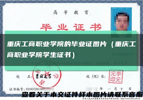 重庆工商职业学院的毕业证图片（重庆工商职业学院学生证书）缩略图