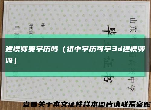 建模师要学历吗（初中学历可学3d建模师吗）缩略图