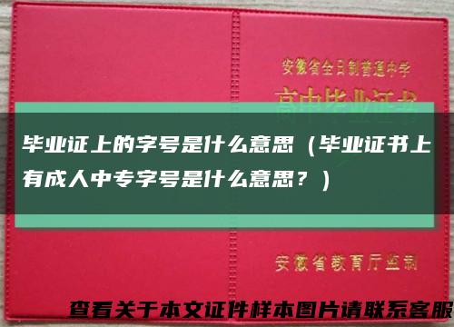 毕业证上的字号是什么意思（毕业证书上有成人中专字号是什么意思？）缩略图