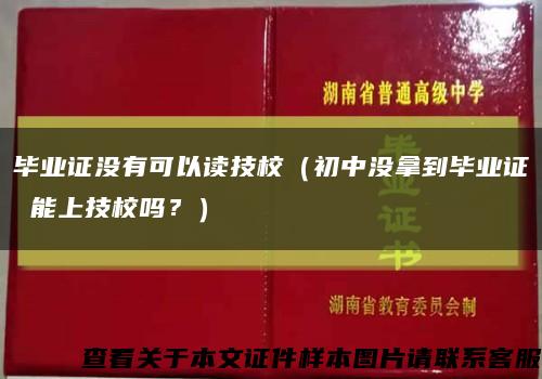 毕业证没有可以读技校（初中没拿到毕业证 能上技校吗？）缩略图
