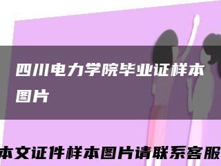 四川电力学院毕业证样本图片缩略图