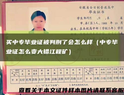 买中专毕业证被判刑了会怎么样（中专毕业证怎么变大错江程矿）缩略图