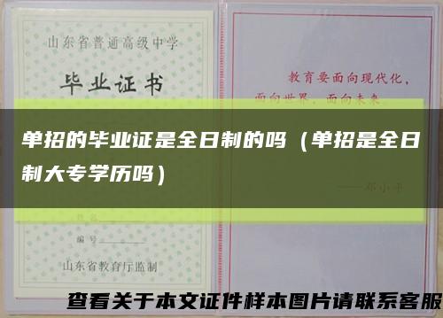 单招的毕业证是全日制的吗（单招是全日制大专学历吗）缩略图
