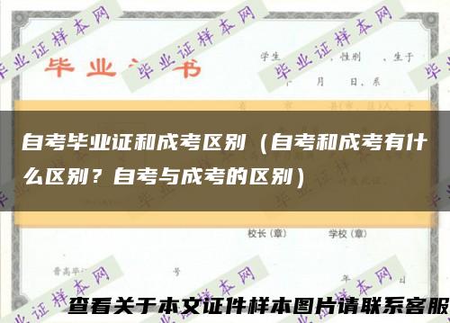 自考毕业证和成考区别（自考和成考有什么区别？自考与成考的区别）缩略图