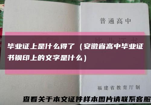 毕业证上是什么得了（安徽省高中毕业证书钢印上的文字是什么）缩略图
