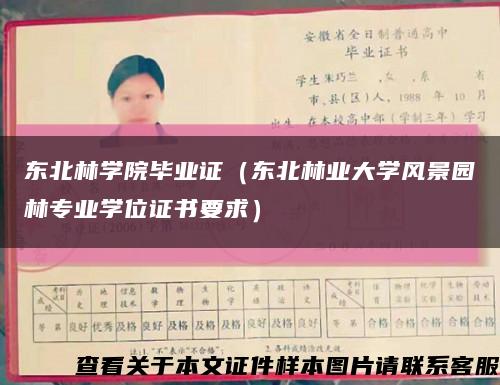 东北林学院毕业证（东北林业大学风景园林专业学位证书要求）缩略图