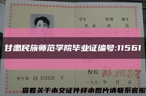 甘肃民族师范学院毕业证编号:11561缩略图