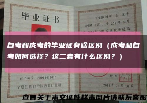 自考和成考的毕业证有啥区别（成考和自考如何选择？这二者有什么区别？）缩略图