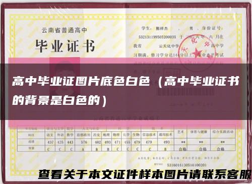 高中毕业证图片底色白色（高中毕业证书的背景是白色的）缩略图