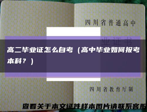 高二毕业证怎么自考（高中毕业如何报考本科？）缩略图