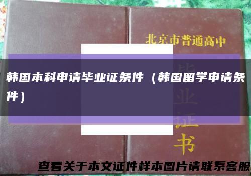 韩国本科申请毕业证条件（韩国留学申请条件）缩略图