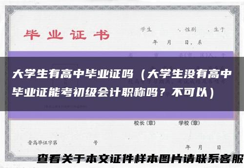 大学生有高中毕业证吗（大学生没有高中毕业证能考初级会计职称吗？不可以）缩略图