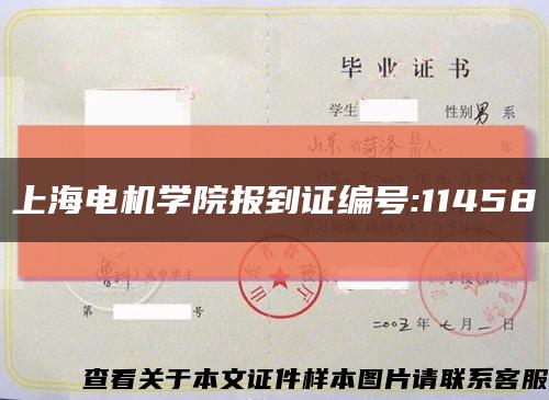 上海电机学院报到证编号:11458缩略图